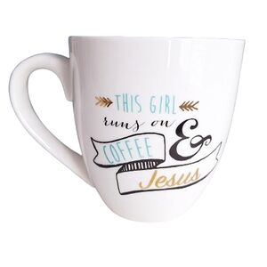 This Girl Runs on Coffee and Jesus Coffee Mug 16 oz